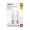 Satco 5.5-Watt CA10 LED - Clear - Candelabra Base - 2700K - 500 Lumens - 120 Volts, 2PK S21846 - alternate 5